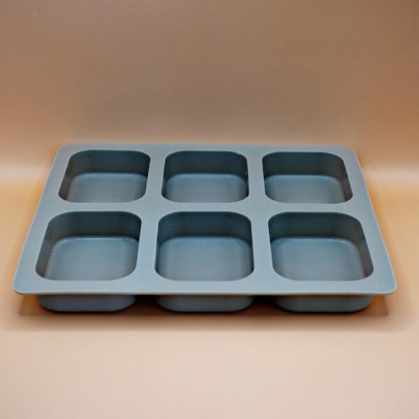 Rectangular silicone mould with 6 compartments